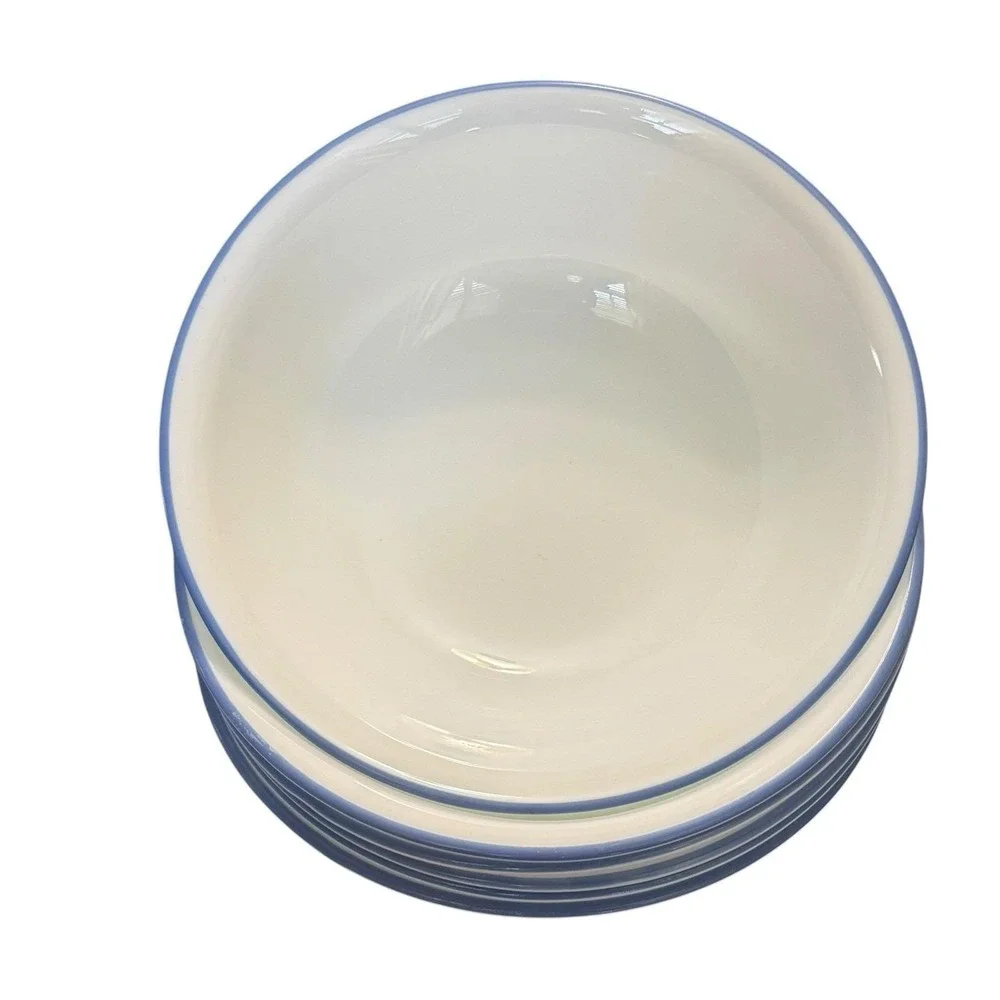 Corelle Vitrelle Set Of 6 MediumBlue Band 6 1/4 Inch  Cereal Bowls Brand New